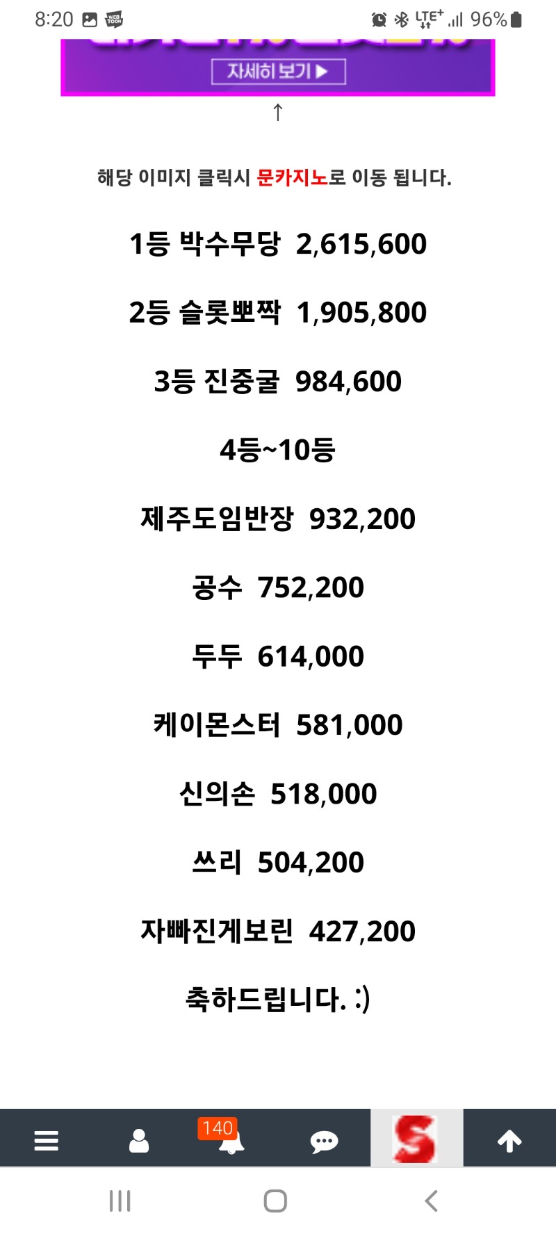 수익왕 5등...두달인가세달만에 당첨..