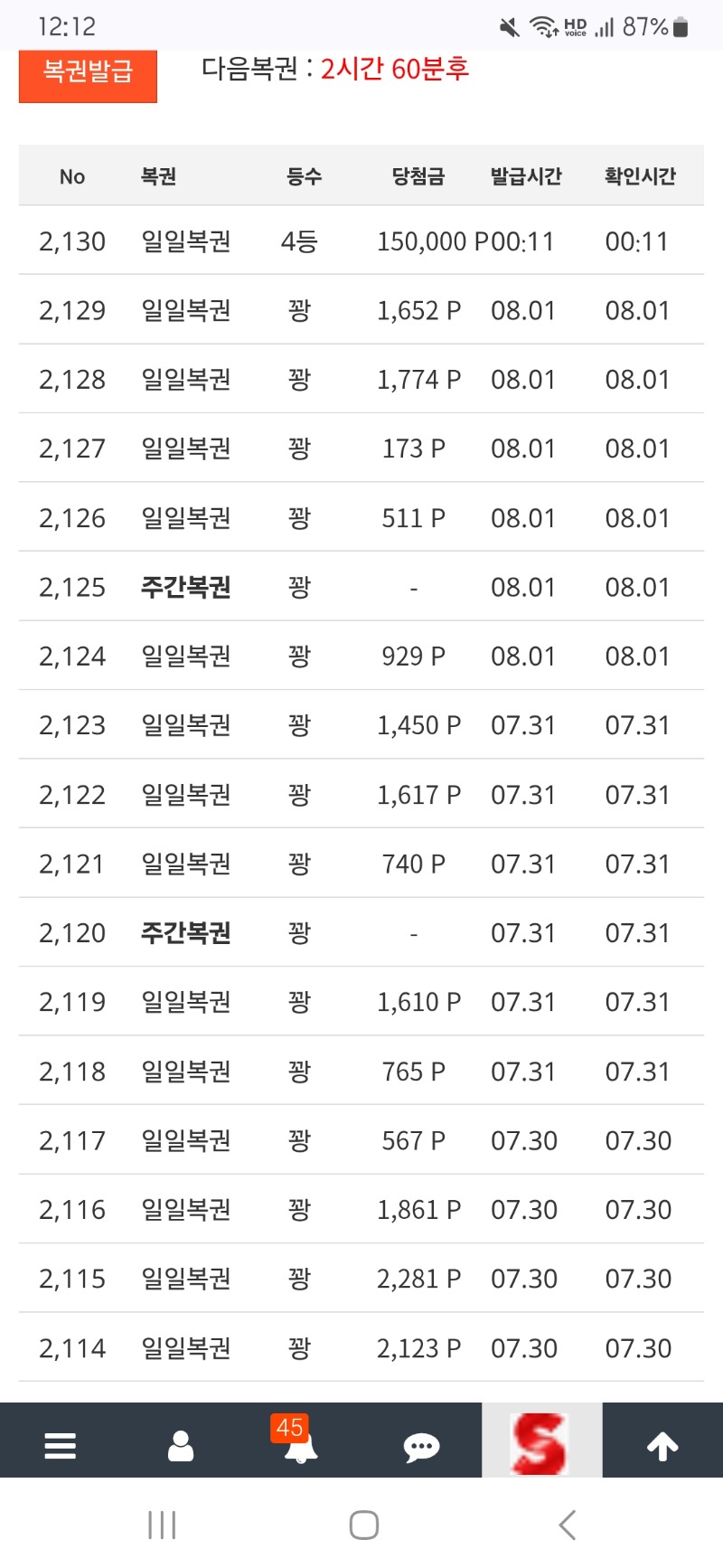 일복4등당첨