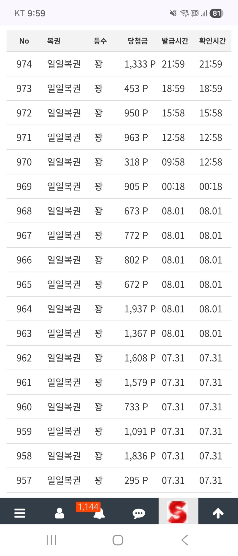 복권 꽝 좀 그만줘요 ㅋ