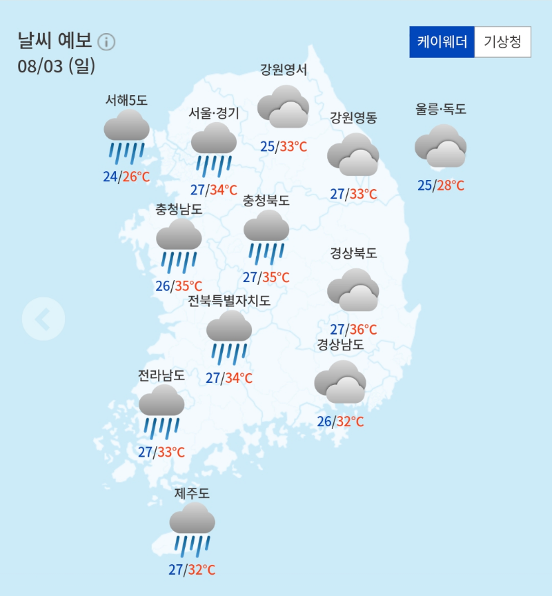 굿몽~오늘 비온다고하네요~