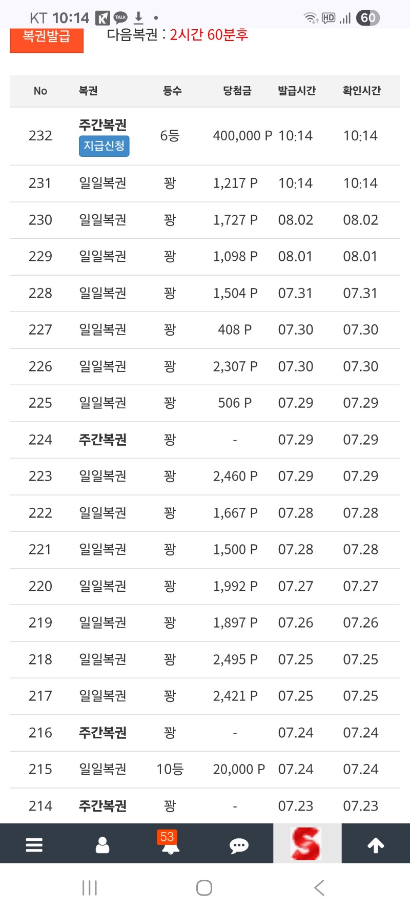 주복6등이요