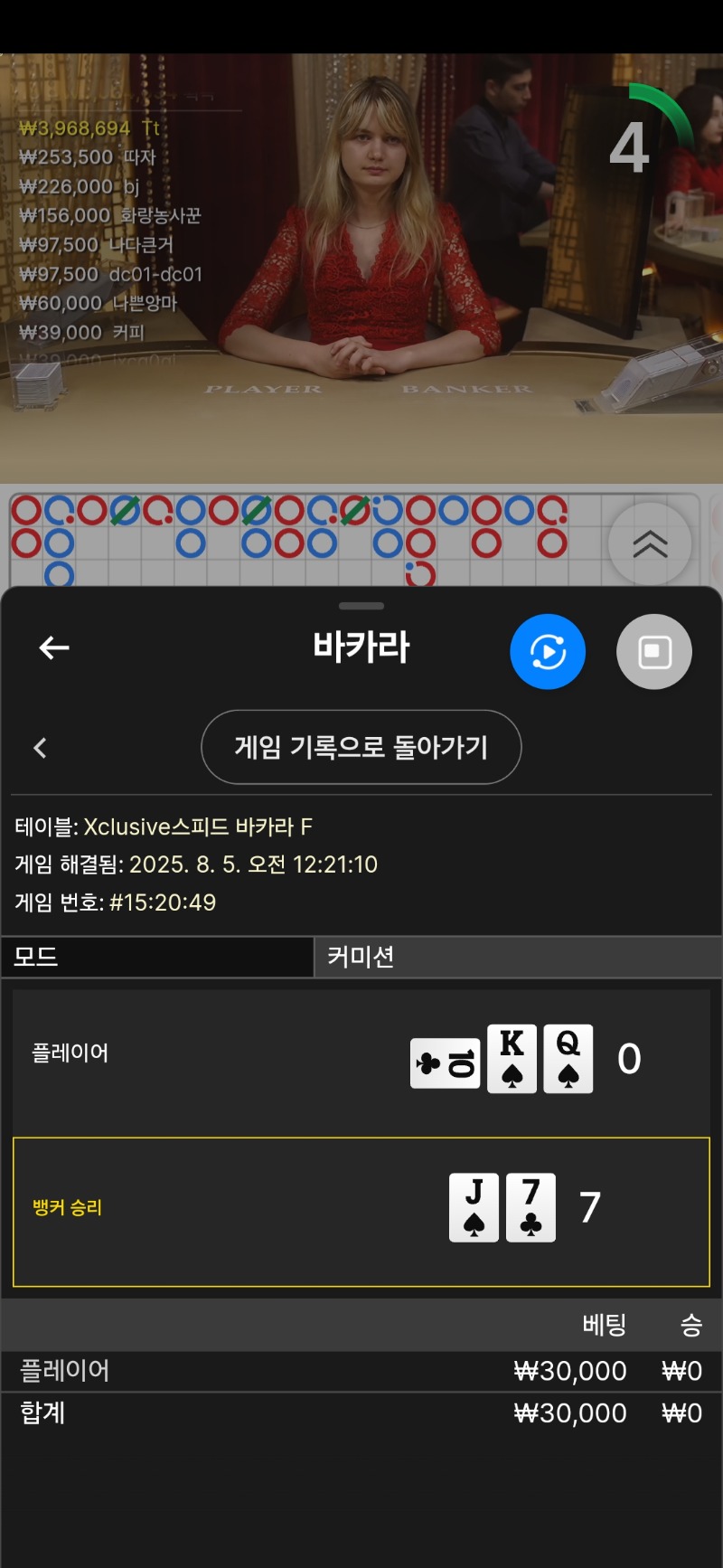 바카라 1패끝