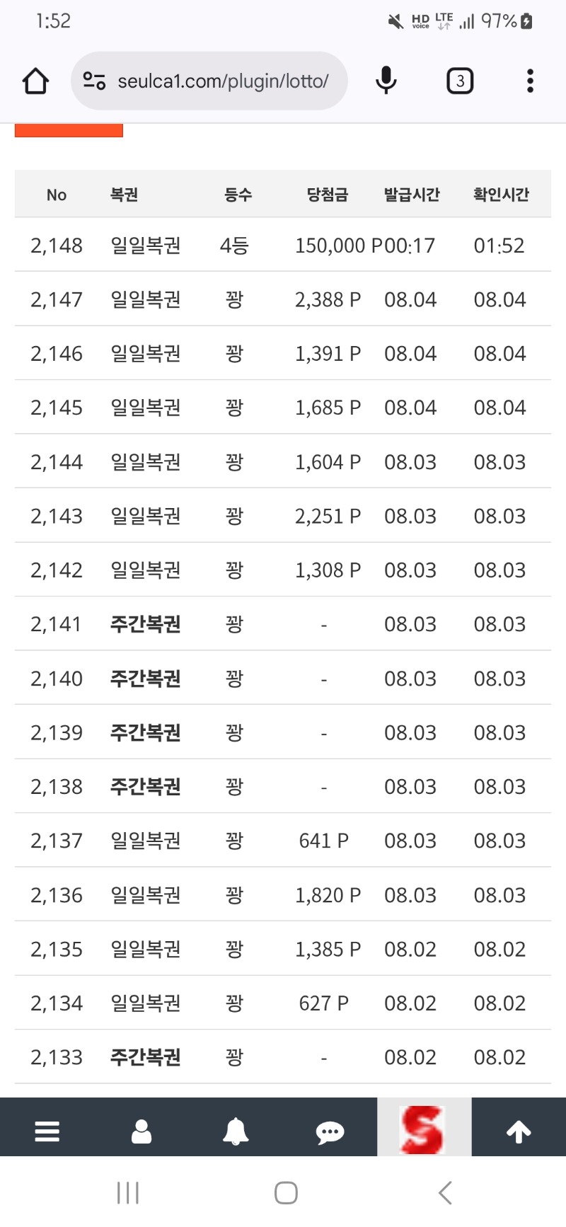 일복4등 감사요