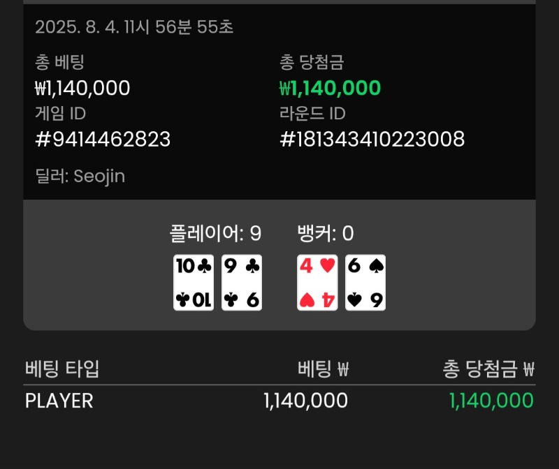 바카라 플레이어 다시 한방 승