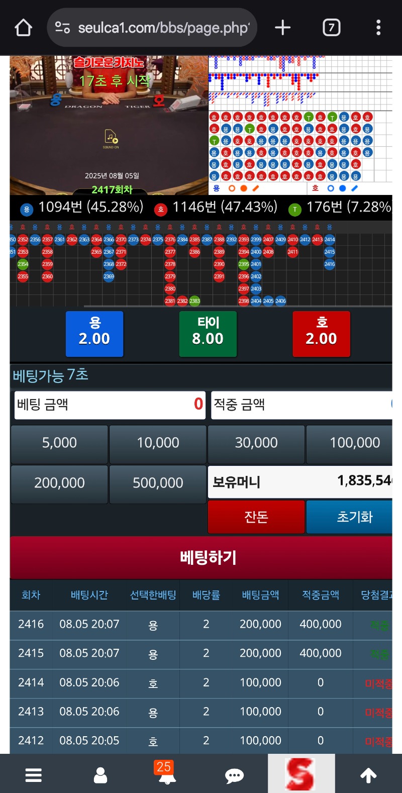 휴!!나락갈뻔해따..