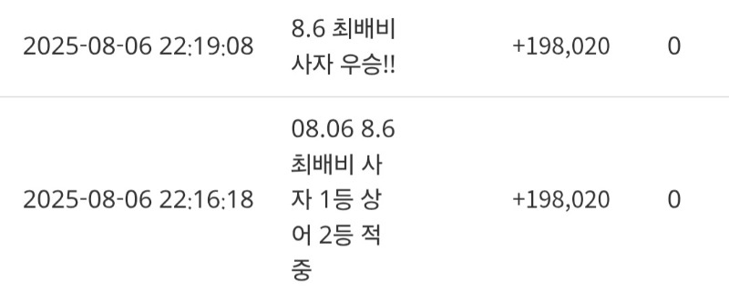 최배비 1,2등
