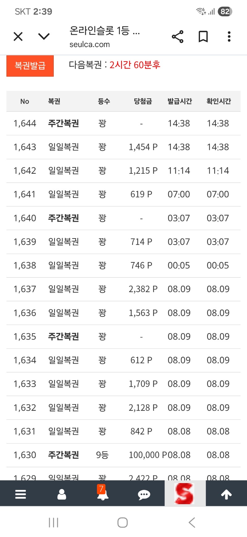 주복은 잘오는데 .. 꽝..