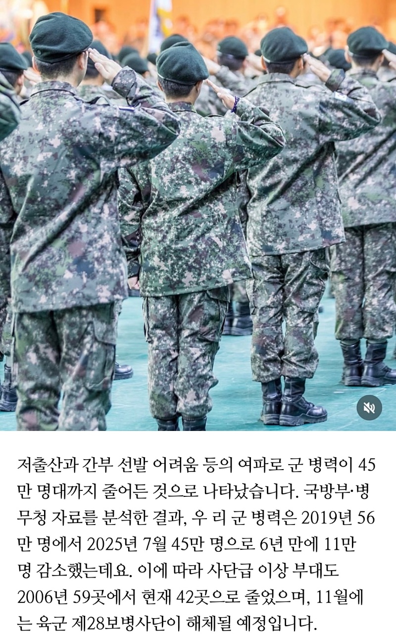 병력감소 28사단 해체 예정