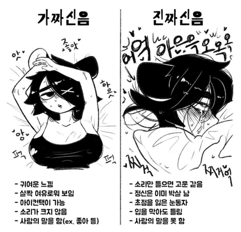 가짜 신음과 진짜 신음의 차이점