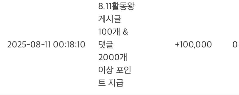 활동 포인트 :
