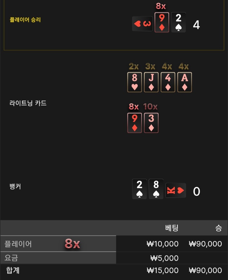 라이트닝 1승 ●
