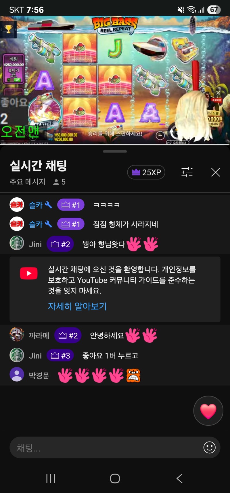 붱이 방송 시작햇읍니다