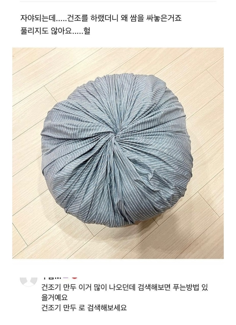 건조기가 빚어주는 만두