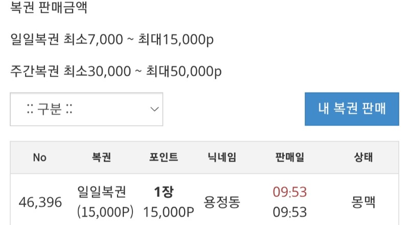 없는살림에 복권구매~