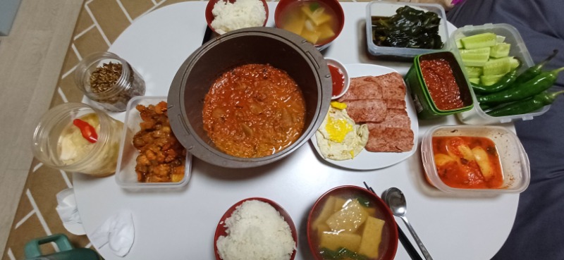 이른저녁..스팸 계란후라이~~