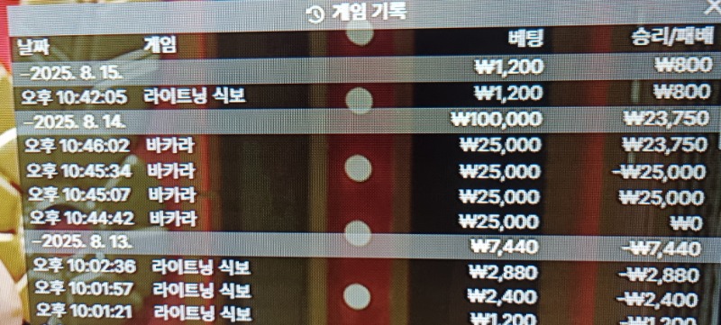 라이트닝 식보 승