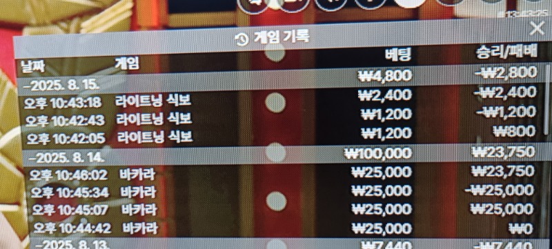 라이트닝 식보 패