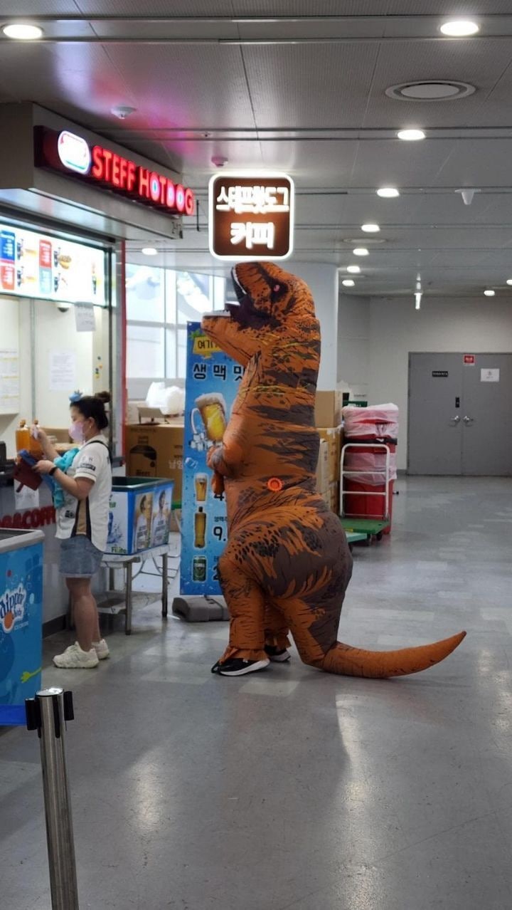 야구장 공룡 먹방