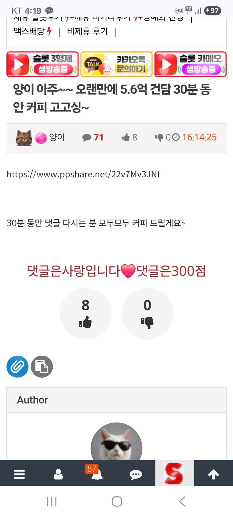 양이 댓글 이벤트 하고있습니다