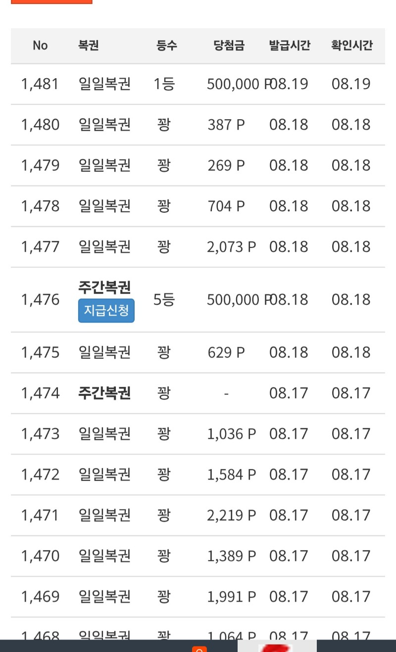 주복5등 다시한번 자게인증샷