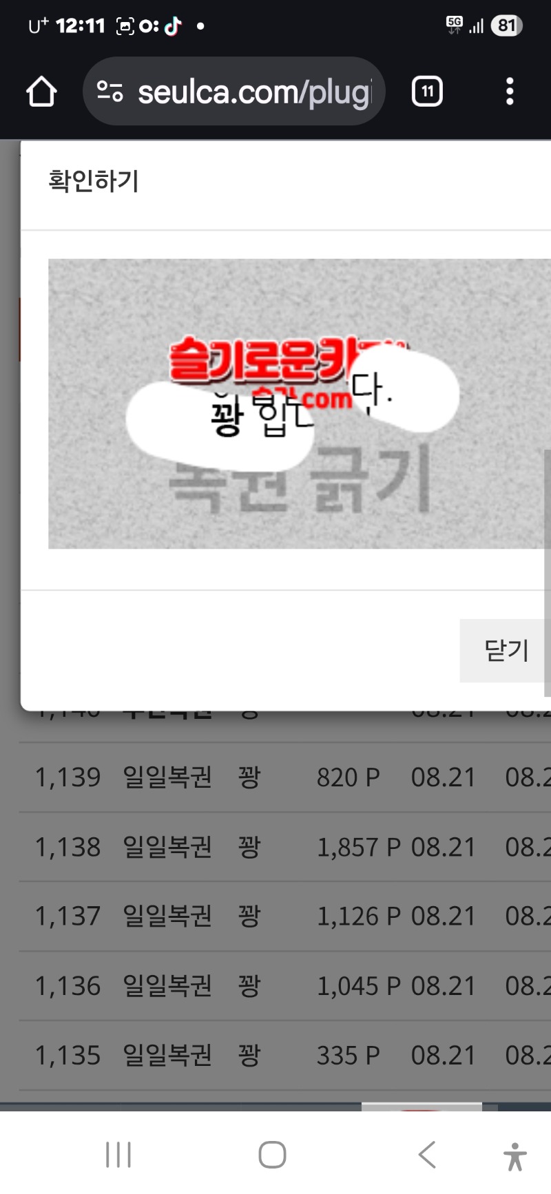 첫 일보기 꽝