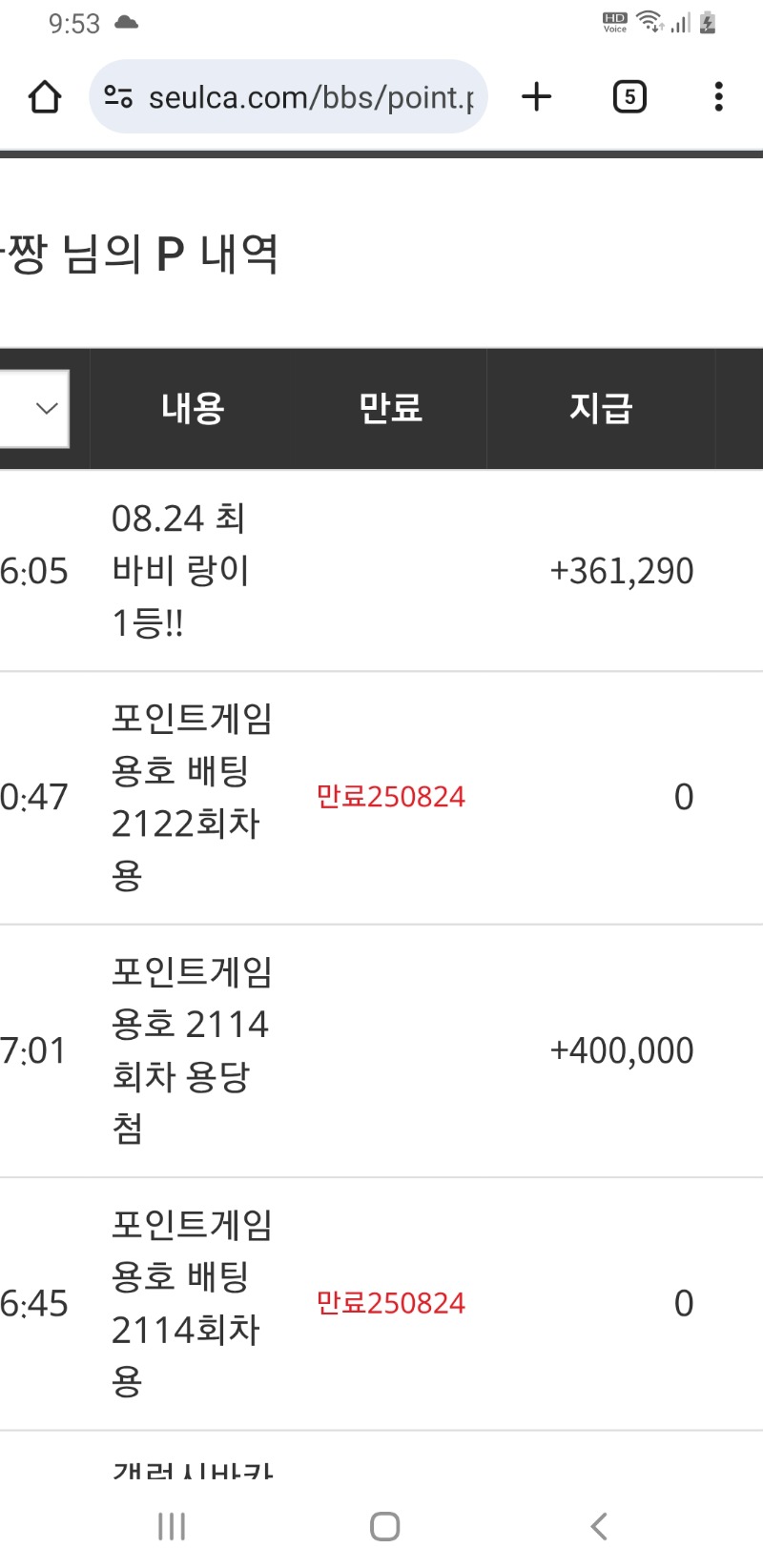 최비바 1등 랑이님
