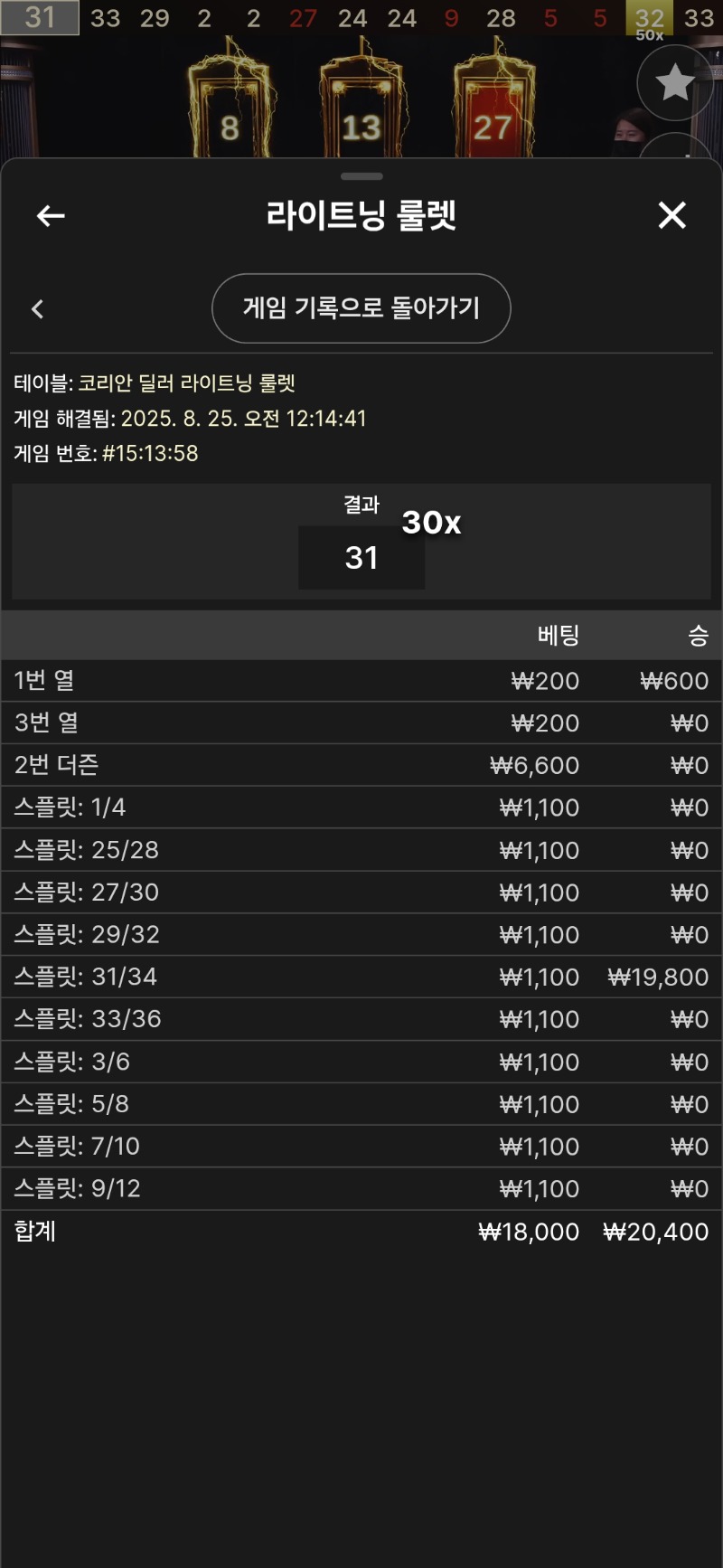 룰렛 승!!