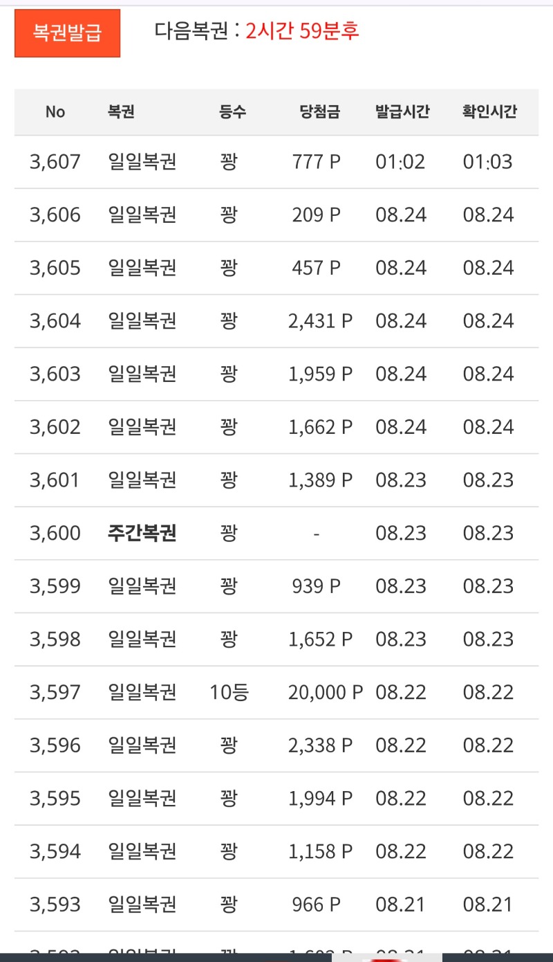오늘 첫번째 복권 긁고 ~~!!^^