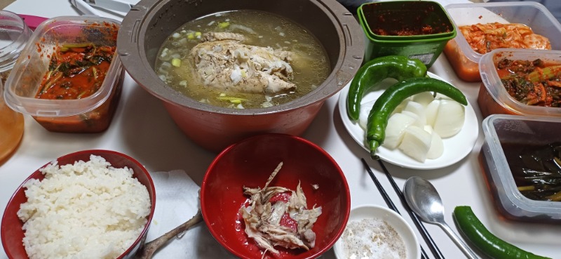 심야 귀칼 무한성편보구 야식~닭백숙