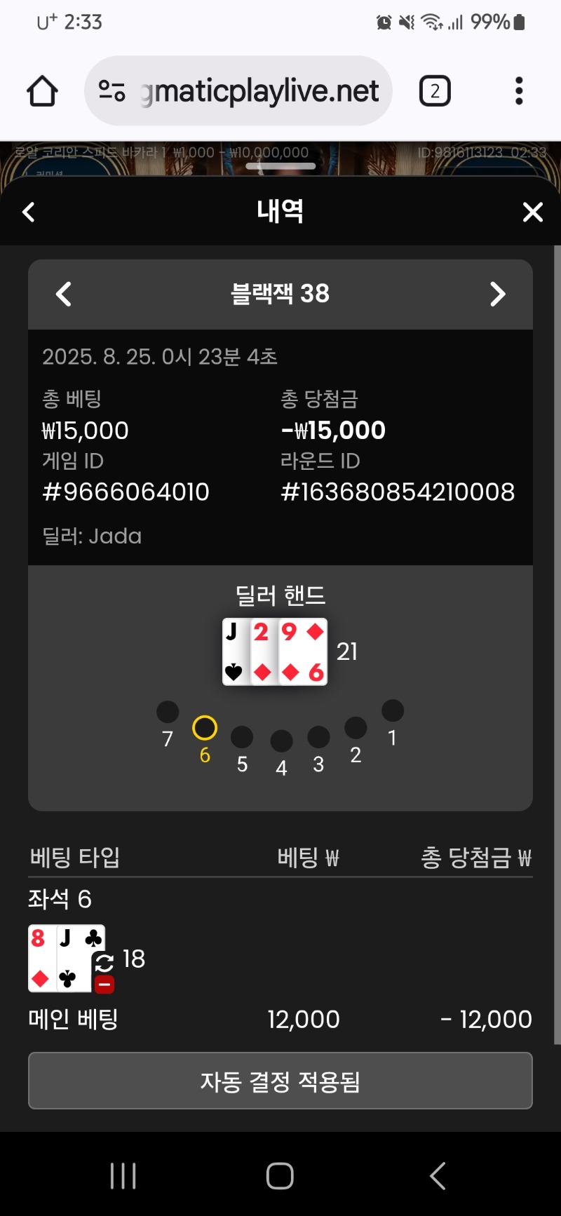 블랙잭  패