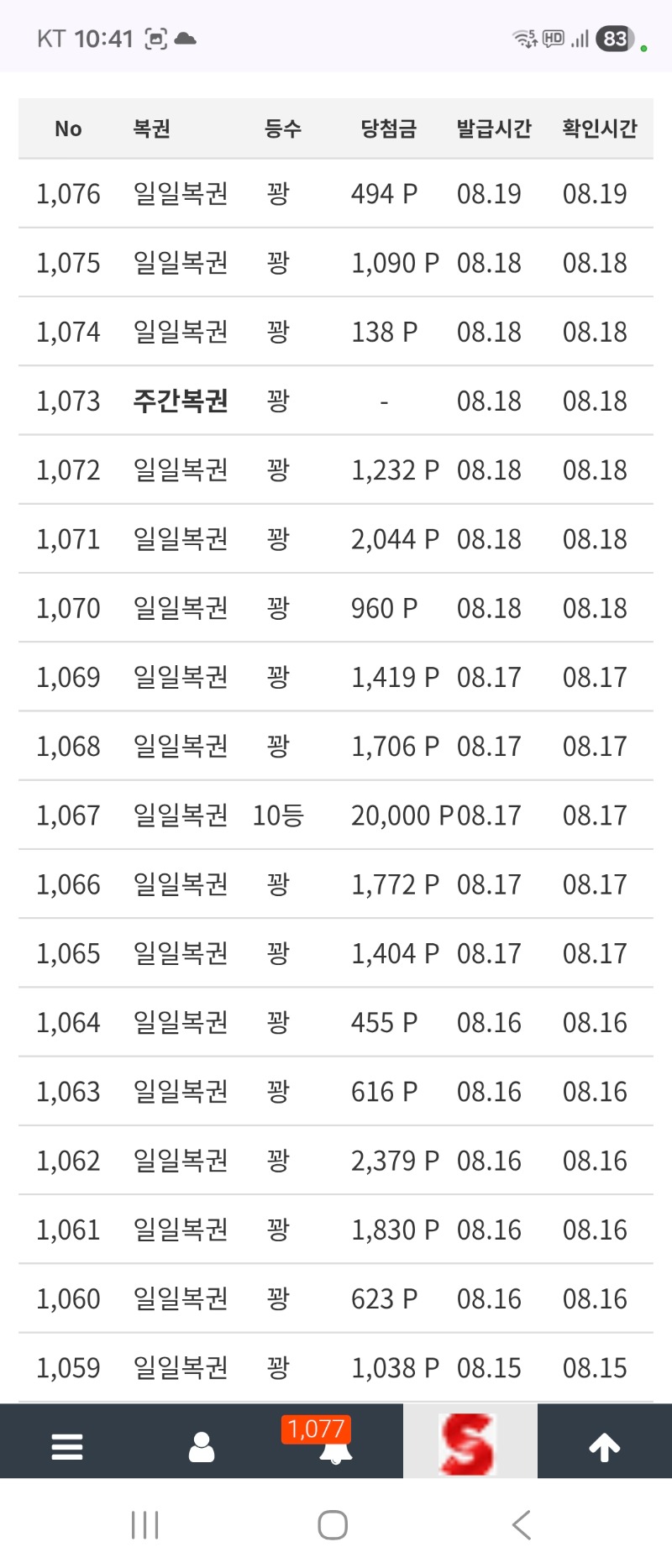 너무하네 나는 복권 언제쯤 맞을까