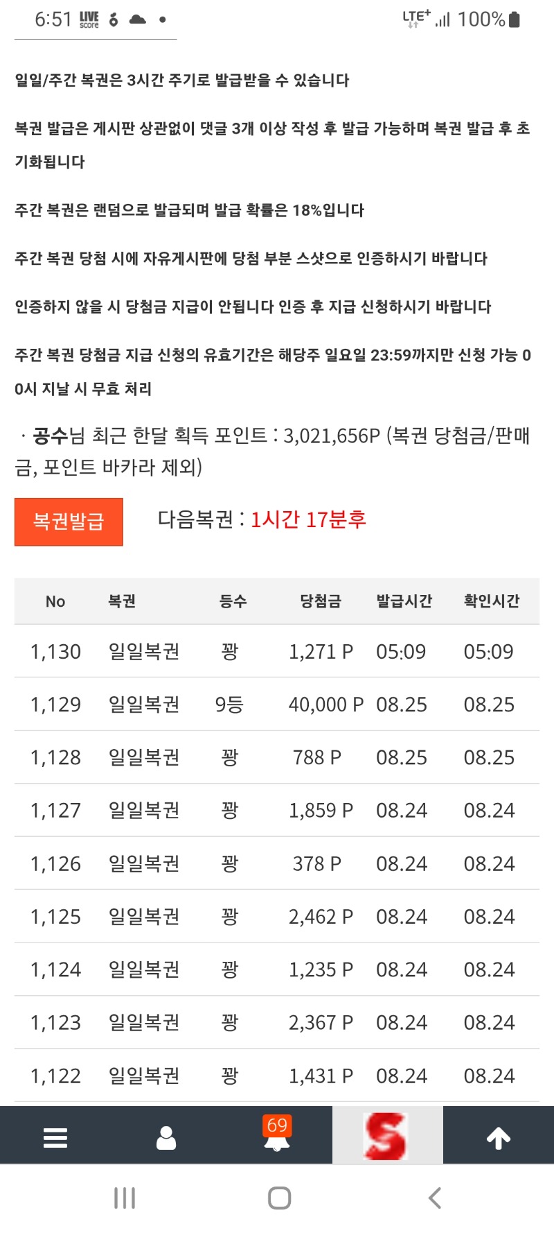 복권 9등 당첨.복권 어렵네요