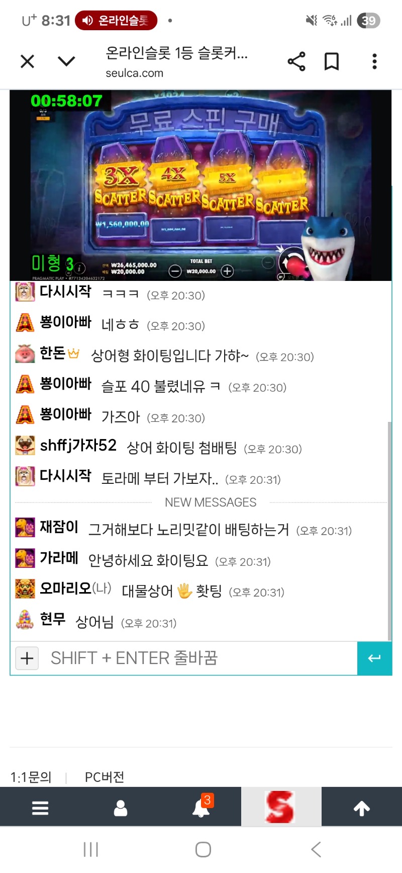 미니형난  상어 홧팅~~~