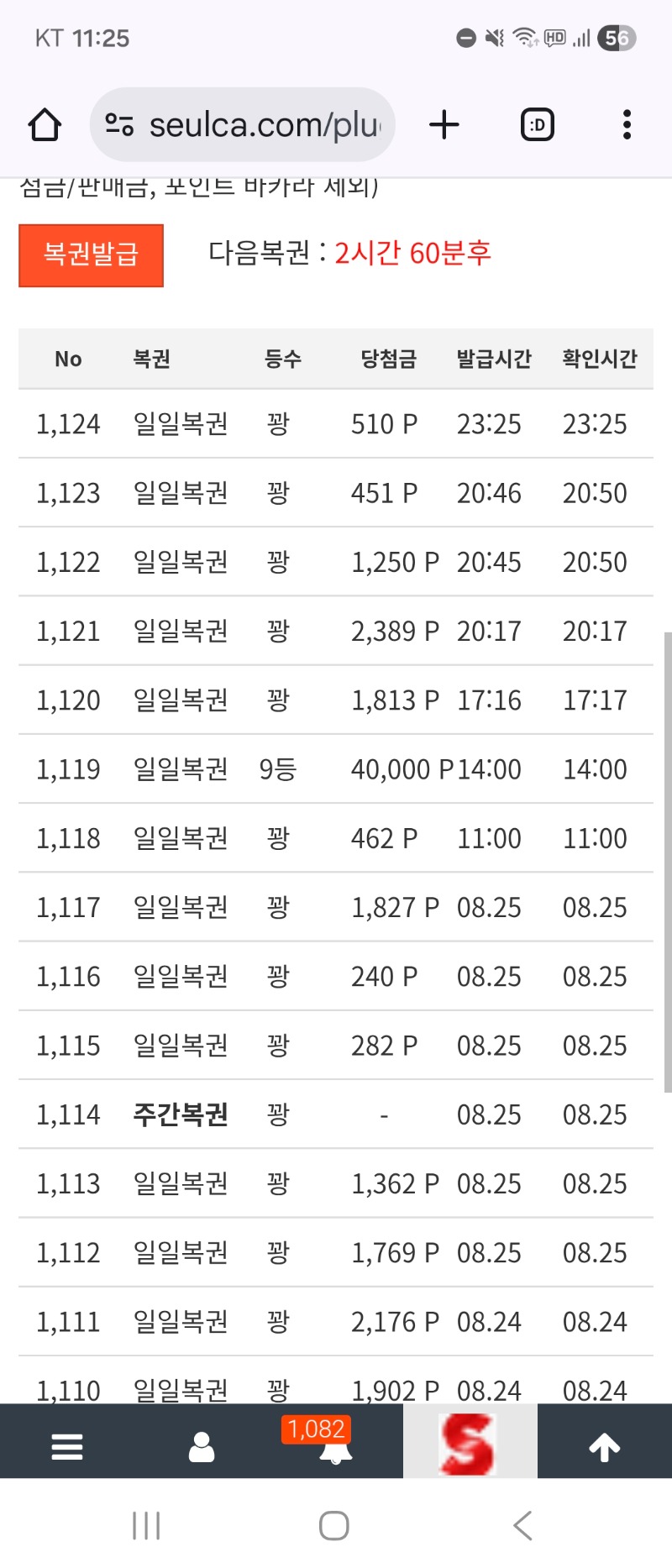 오늘 마지막 복권 꽝 으로 마무리