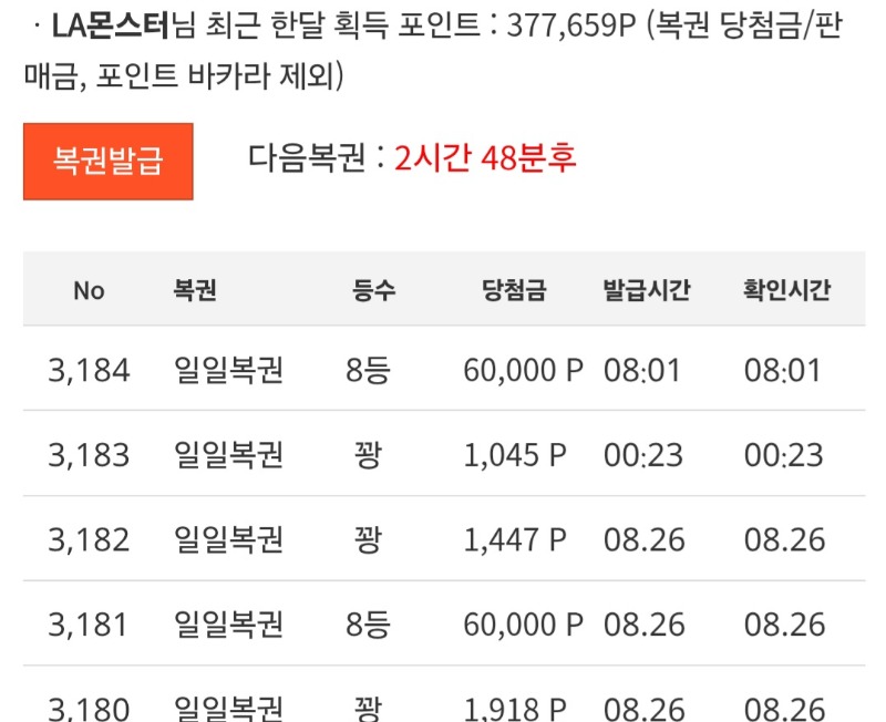 일복 8둥.