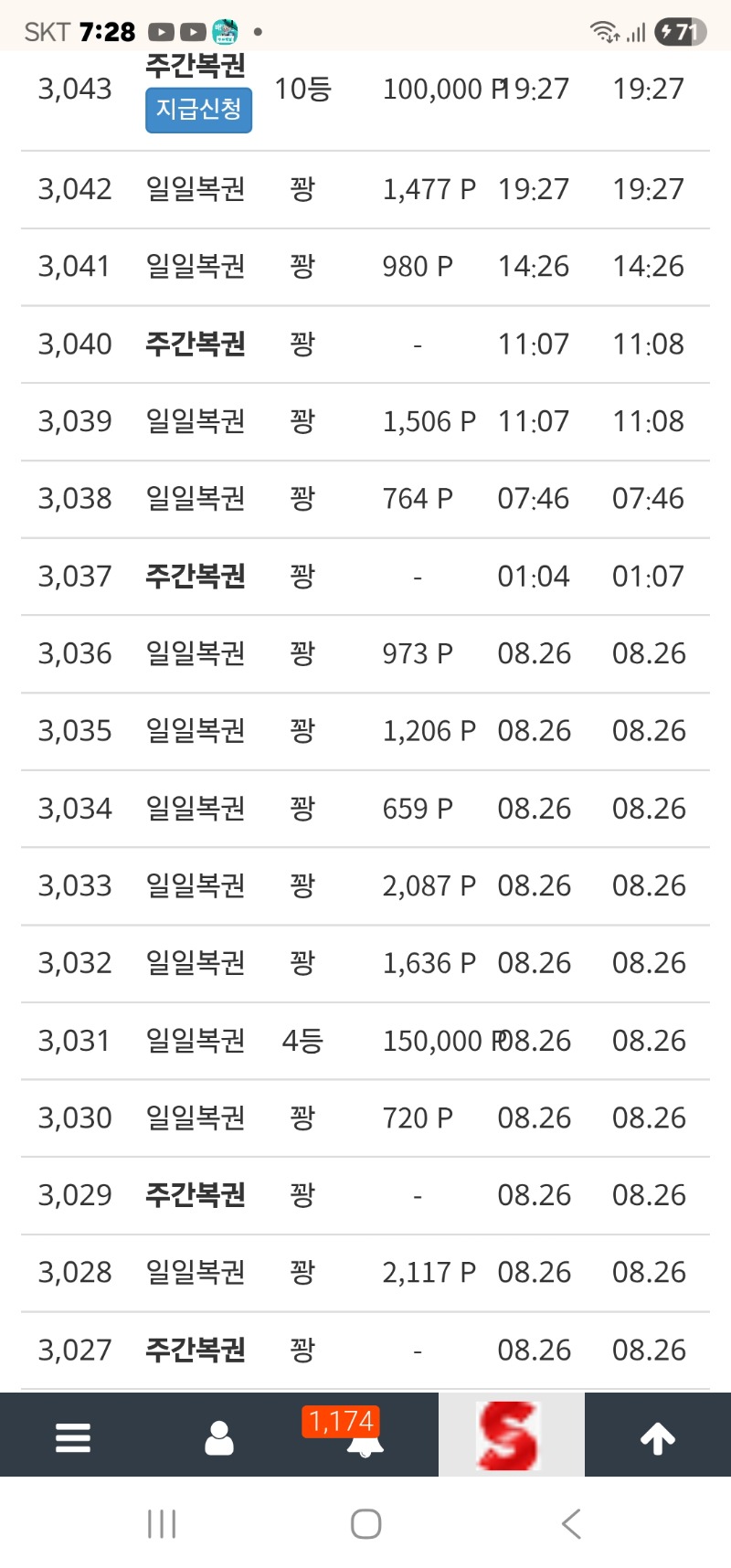 주복이 오긴왔는데 너무 짜찌넹