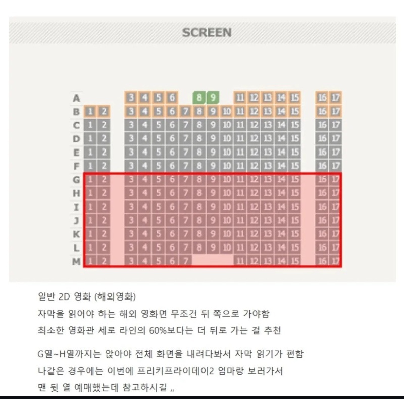 영화관 명당 미세 팁