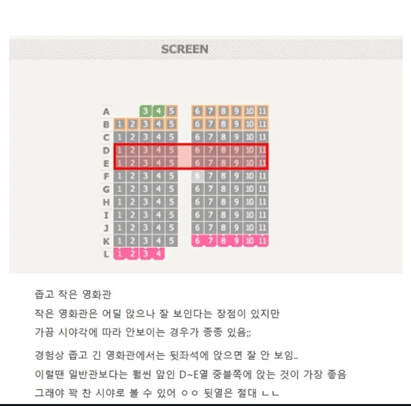 영화관 명당 미세 팁