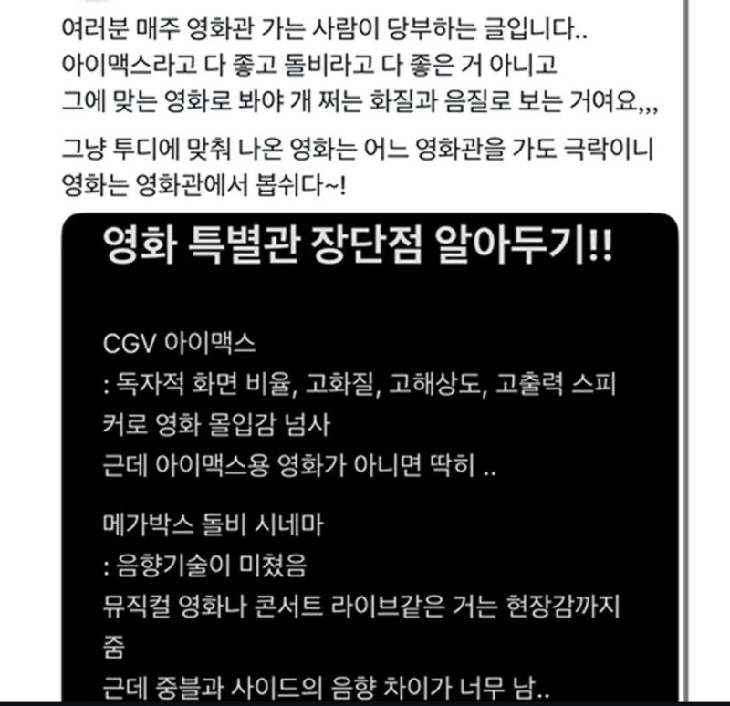 영화관 명당 미세 팁